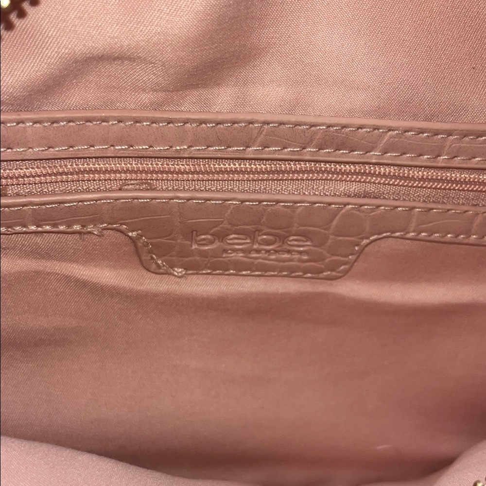 Bebe Pink and Gold Crossbody Bag with Metallic Finish - Picture 10 of 10